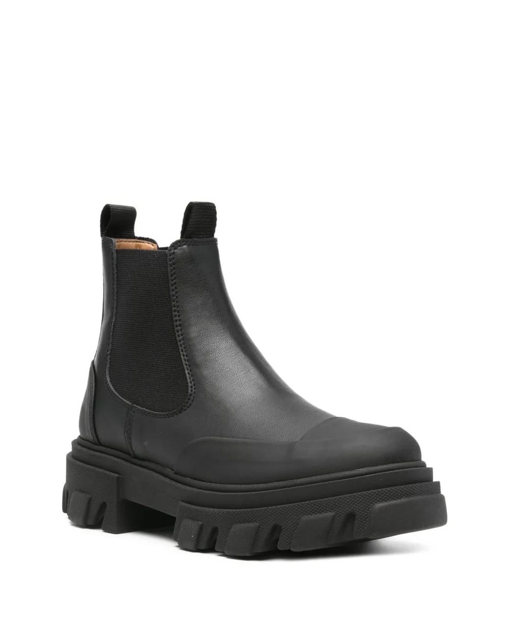 Ganni Black Chuncky-Sole Chelsea Boots