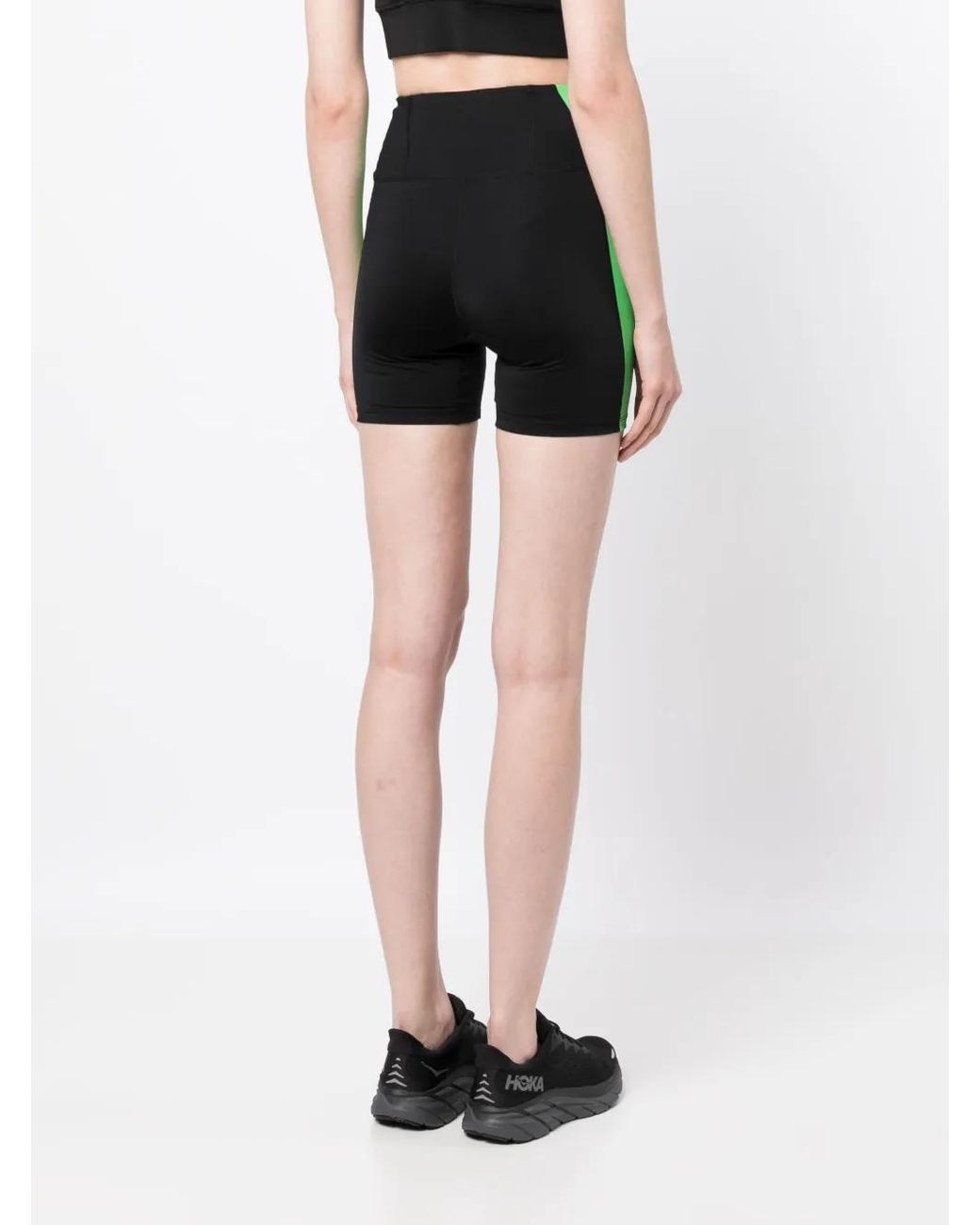 Ganni Green Active High-Waist Cycling Shorts