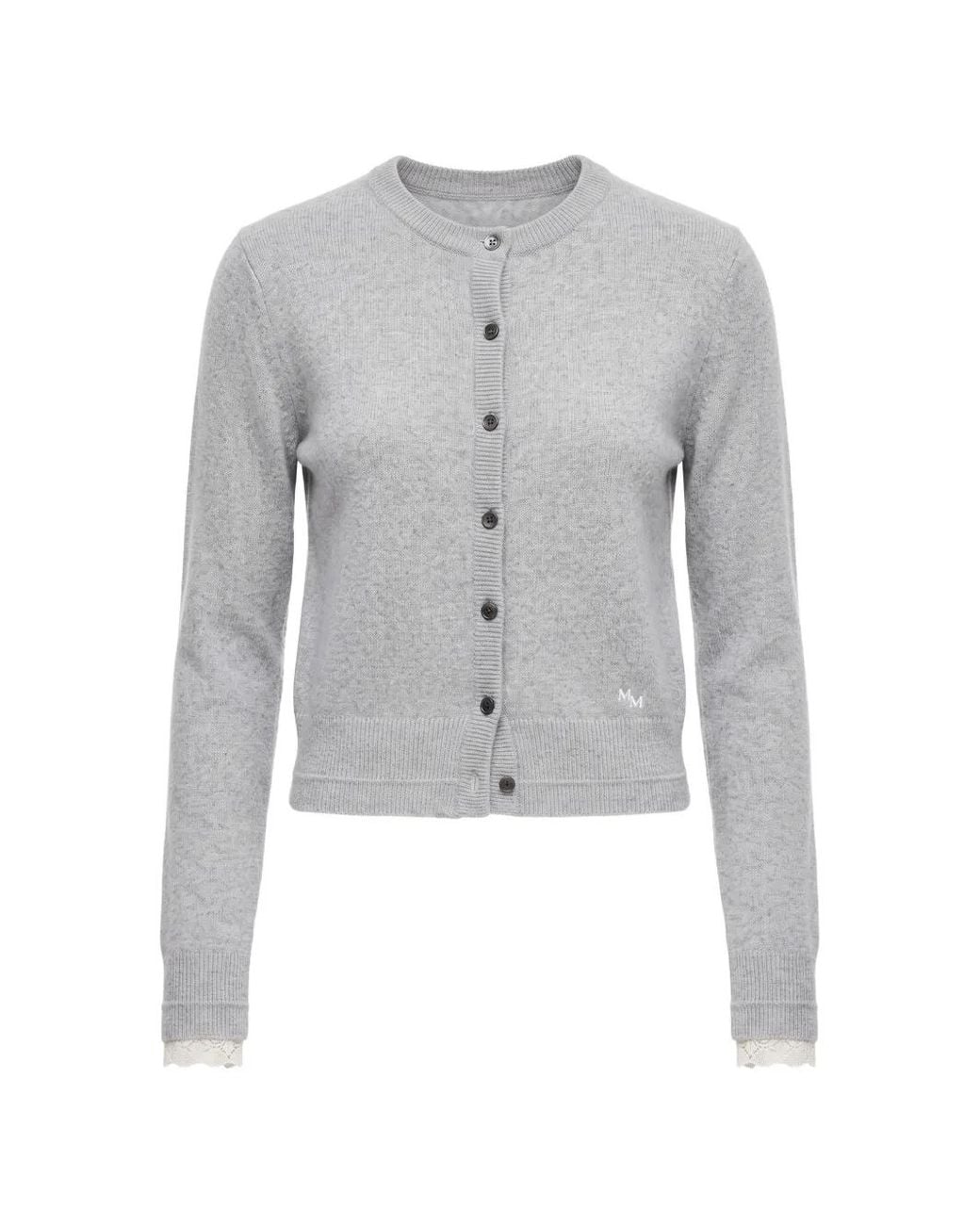 Maria McManus Gray Mm Baby Lace-Trimmed Cardigan