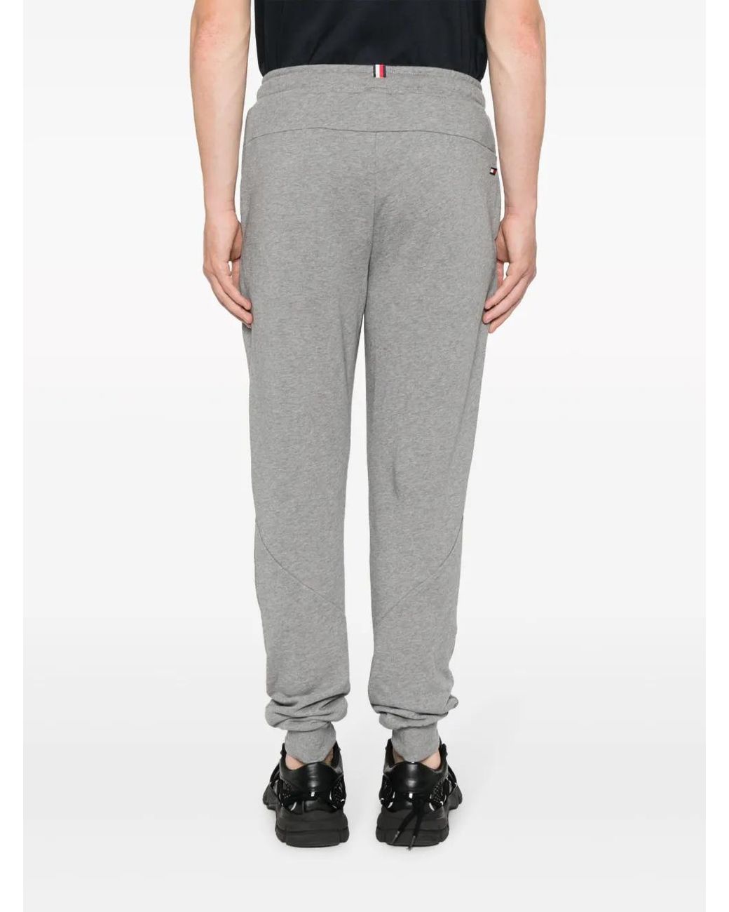 Tommy Hilfiger Gray Logo-Print Cotton Track Pants for men