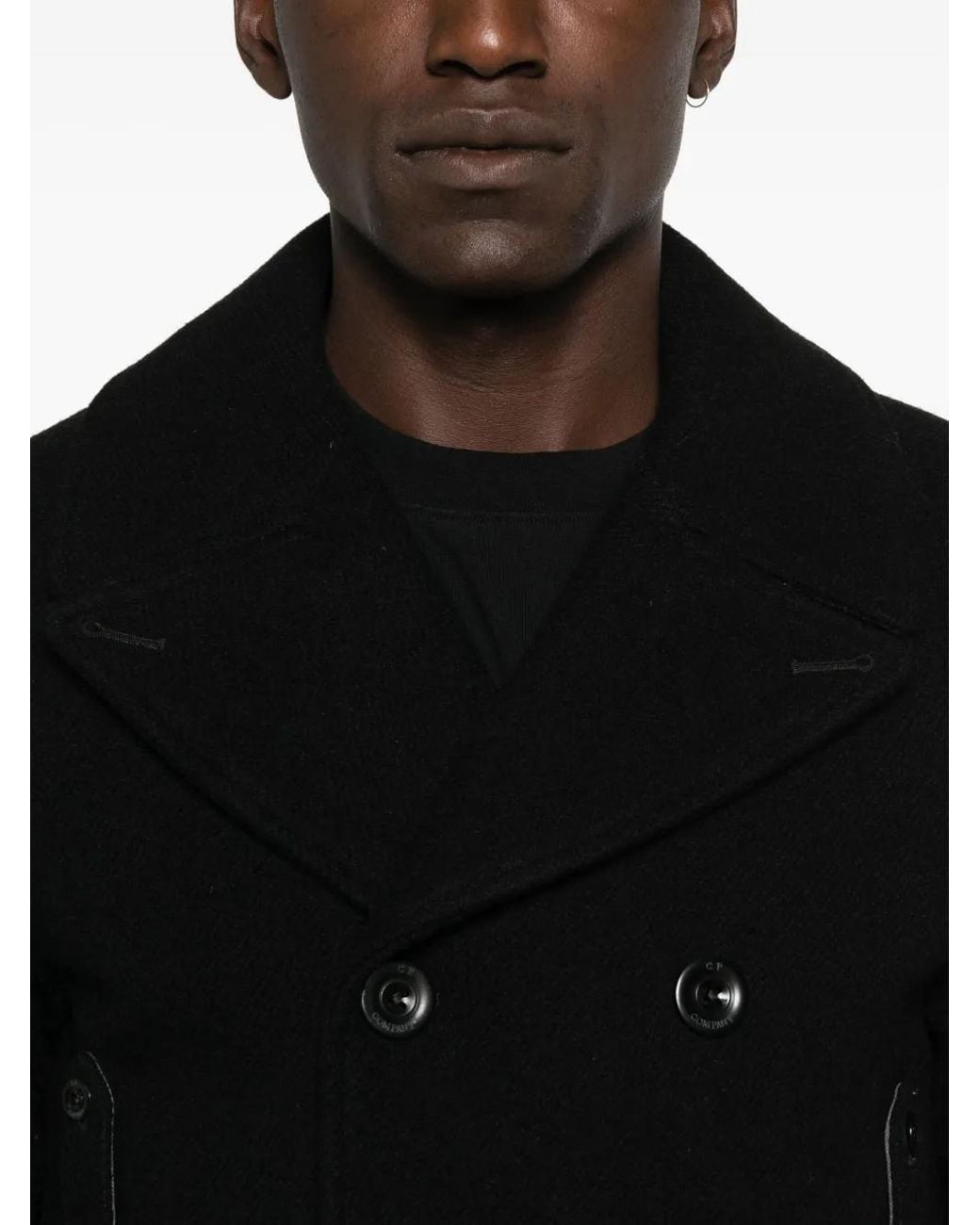 C P Company Black Double-Breasted Blazer for men
