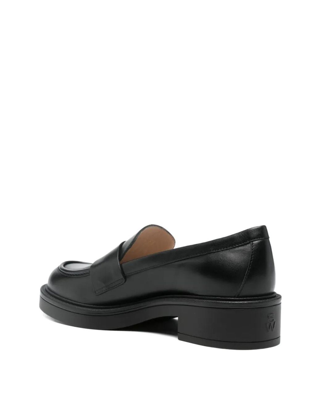 Stuart Weitzman Black Penny Leather Loafers
