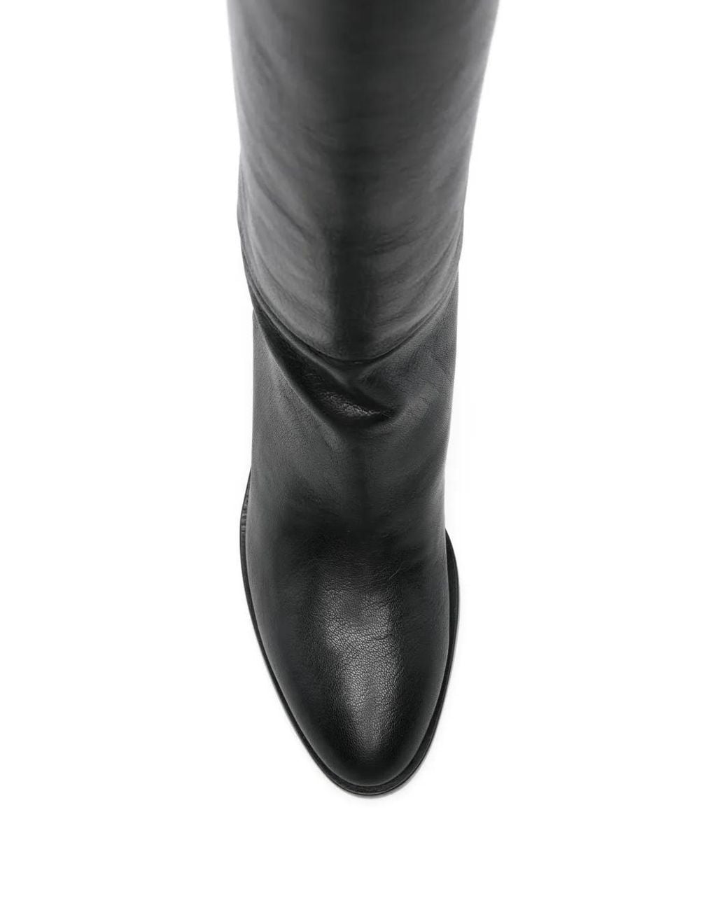 P.A.R.O.S.H. Black Knee-High Block-Heel Boots