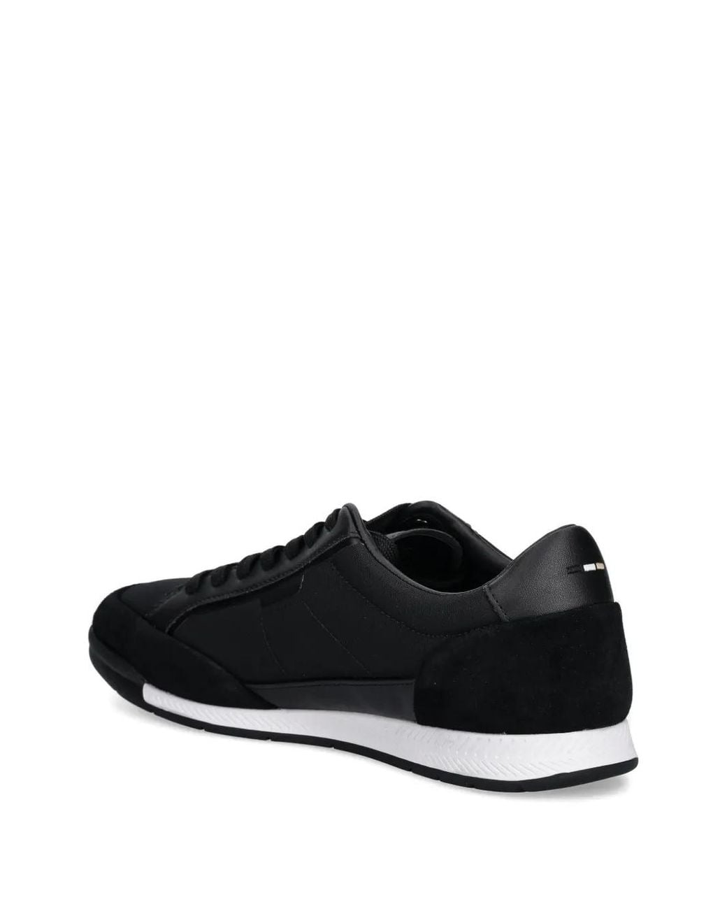Boss Black Panelled Lace-Up Low-Top Sneakers for men