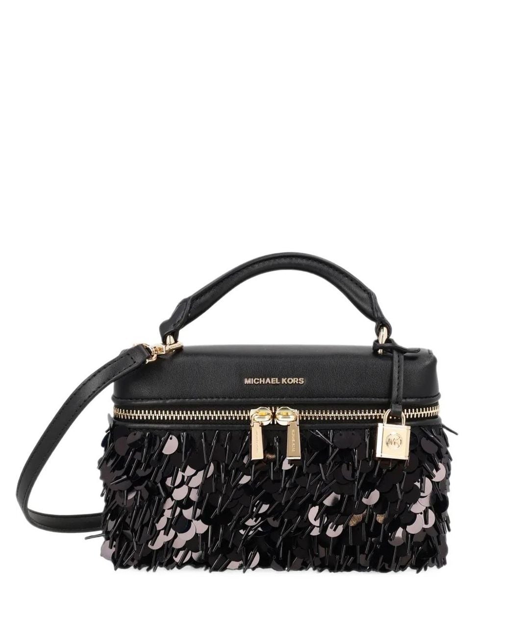 MICHAEL Michael Kors Black Jana Extra-Small Paillette Embellished Crossbody Bag