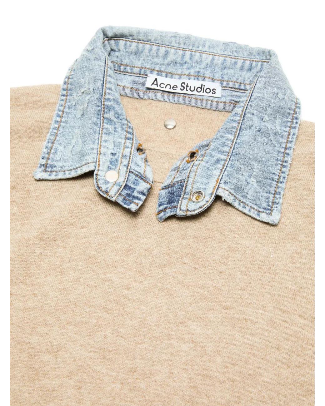 Acne White Layered Wool Sweater