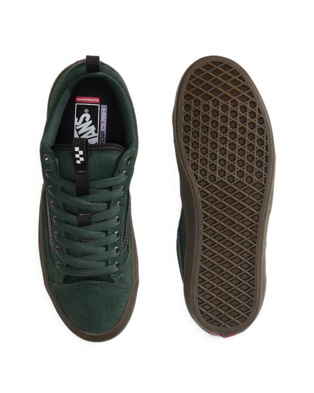 Vans Green Old Skool Suede-Panelled Sneakers