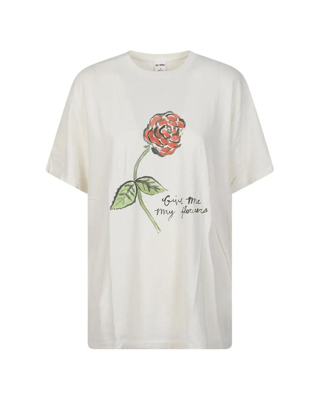 Re/done White T-Shirt À Imprimé Graphique