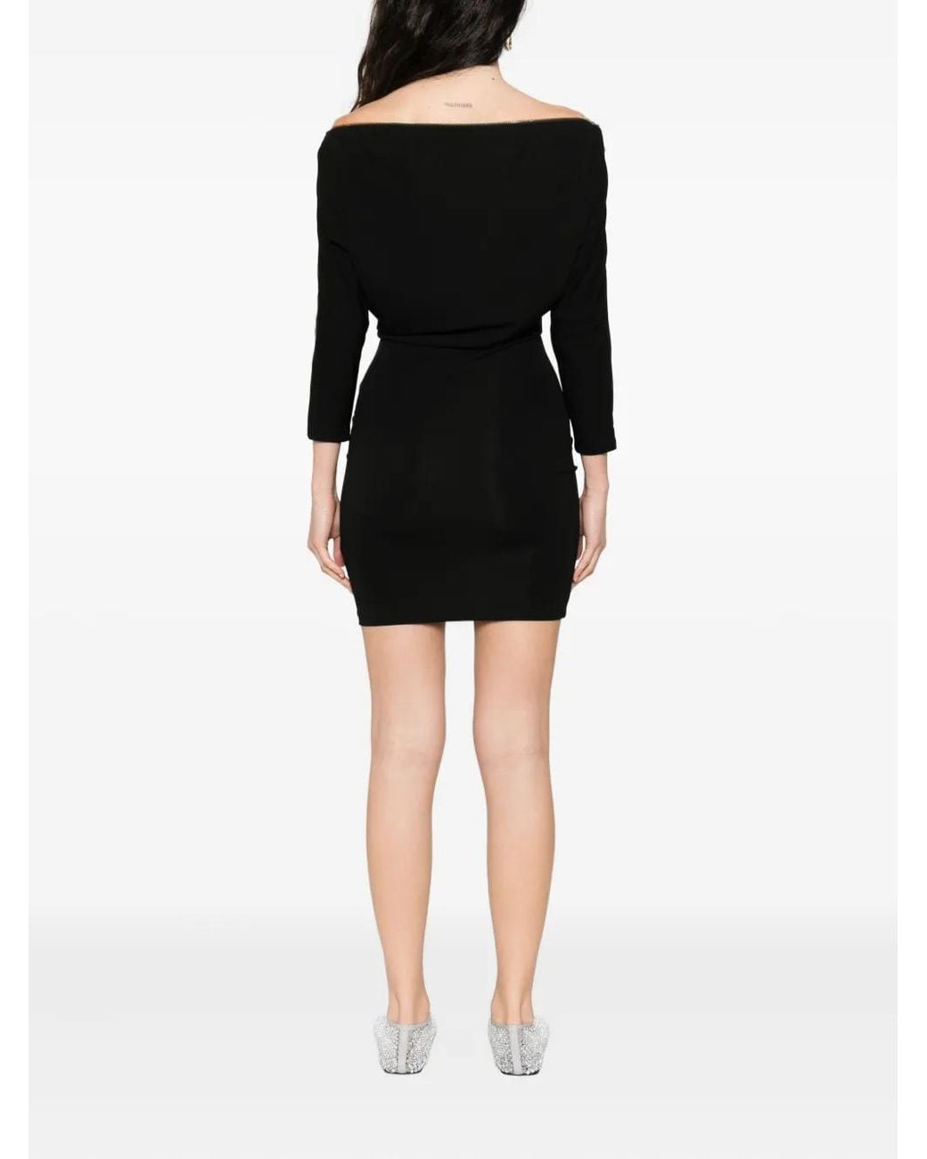 Patrizia Pepe Black Zip-Detail Dress