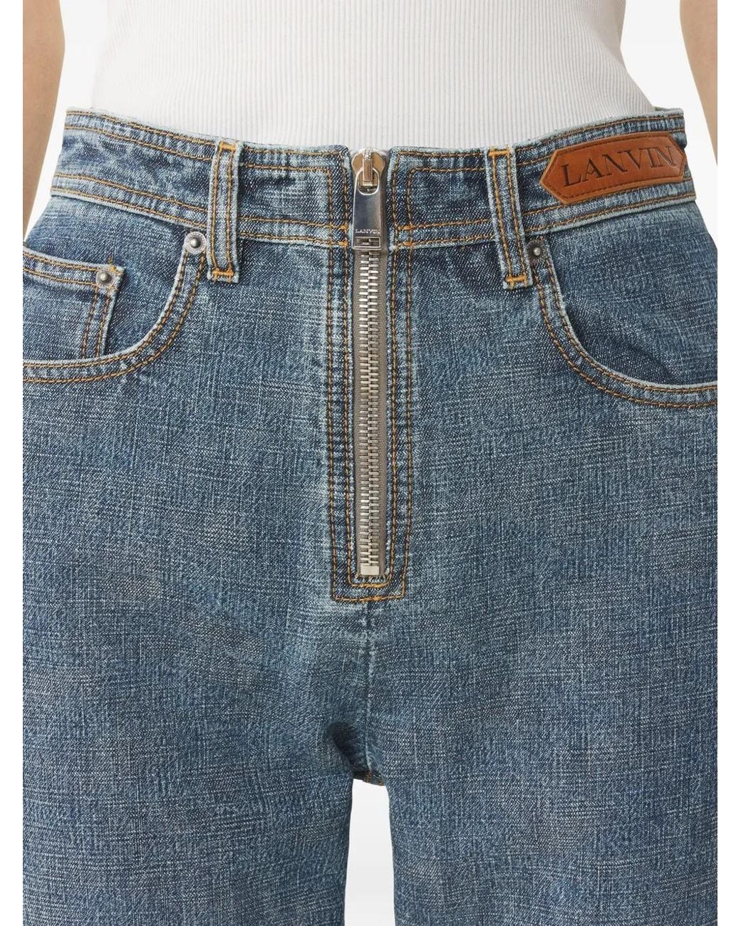 Lanvin Blue Five-Pockets Zip Jeans