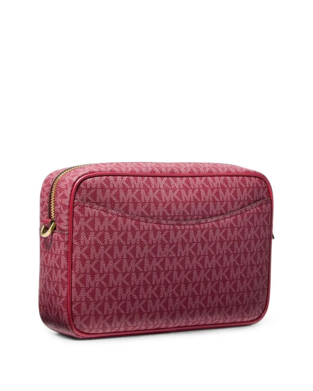 Michael Kors Red Bev Large Signature Logo Cross Body Bag
