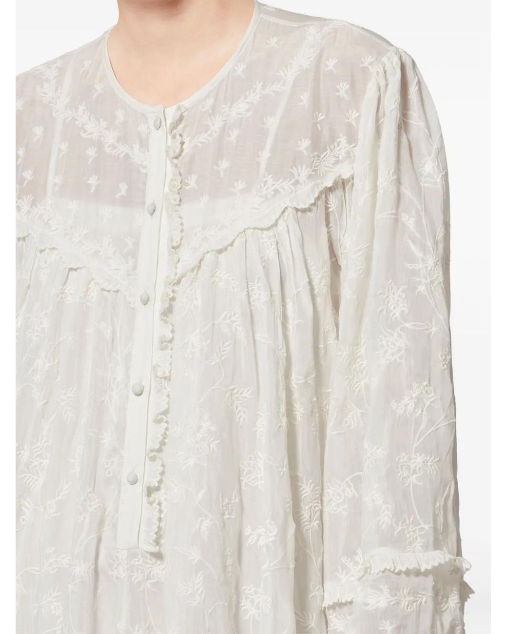 Isabel Marant White Ruffled Mini Dress