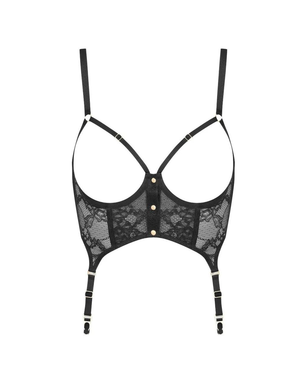 Scandale Black Jeux Magnétiques Floral-Lace Bustier Bra