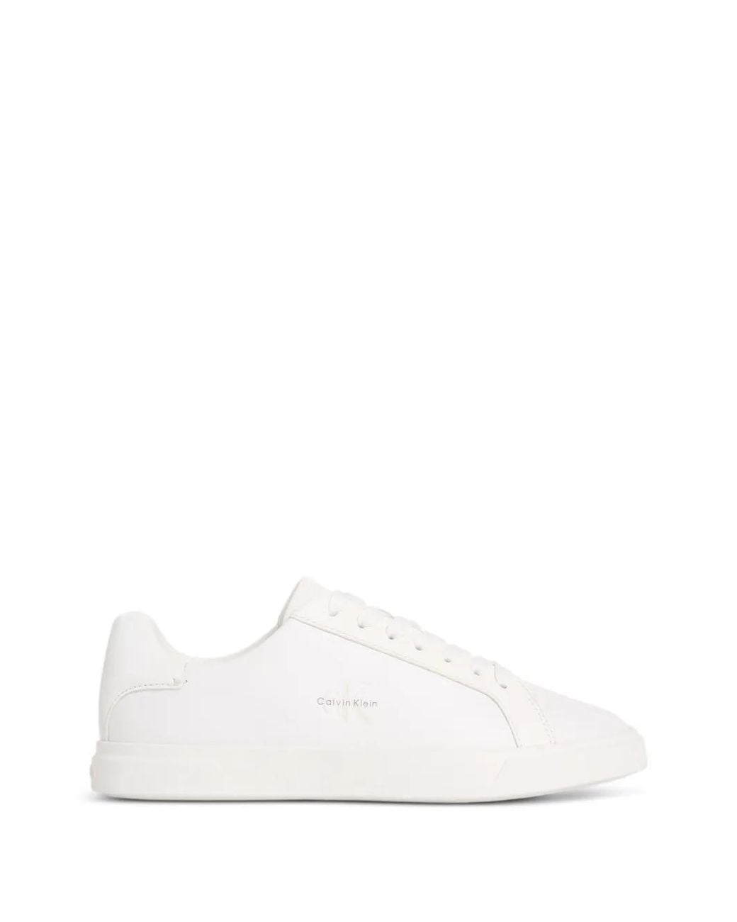 Calvin Klein White Brooke Logo-Print Lace-Up Sneakers