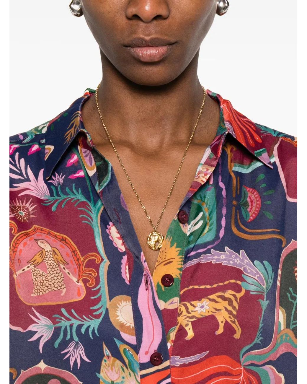 FARM Rio Floral Print Shir in Red | Lyst