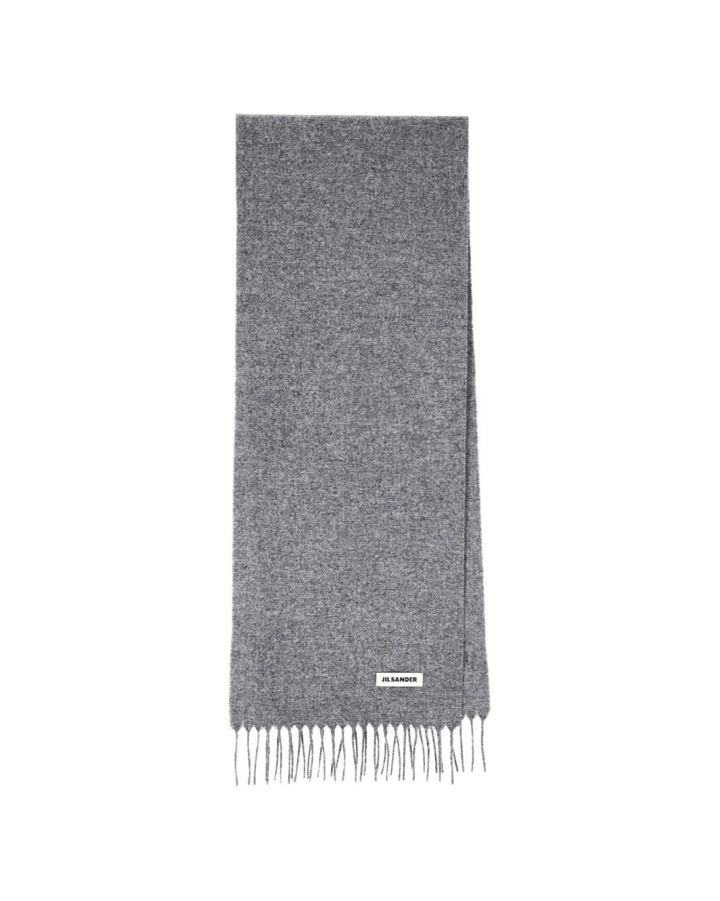 Jil Sander Gray Schal Mit Fransen