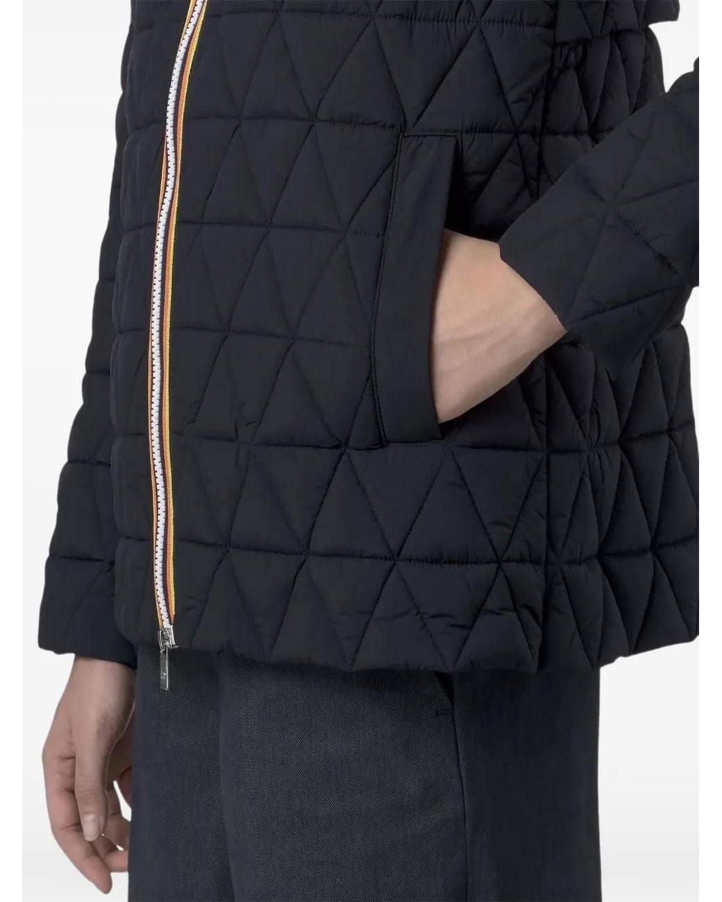 K-Way Blue Veste Madlaine À Matelassage Losanges