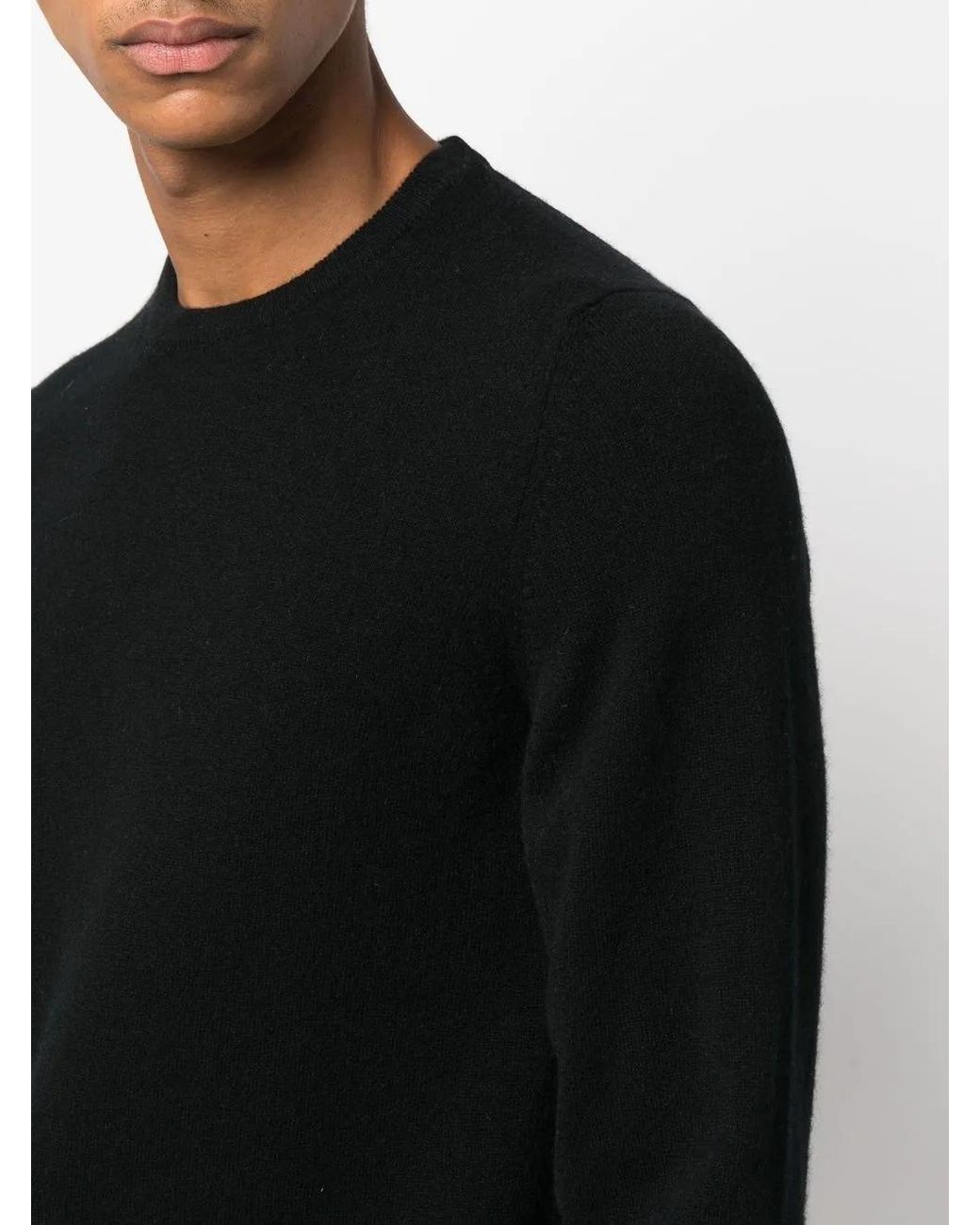 Fedeli Black Crew-Neck Pullover Jumper for men