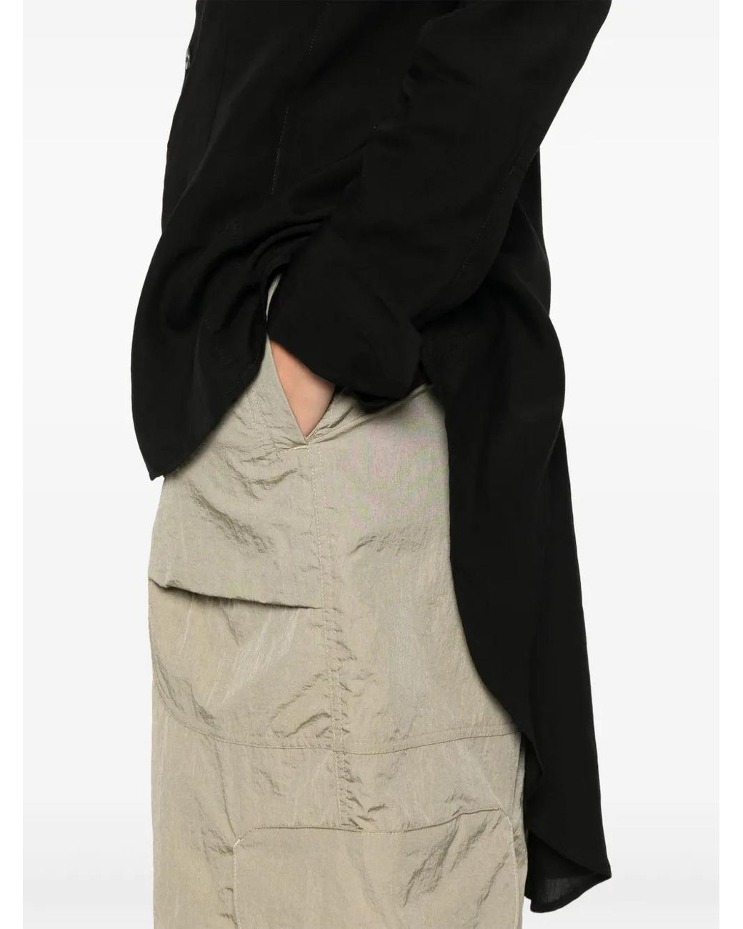 Yohji Yamamoto Black Draped Shirt