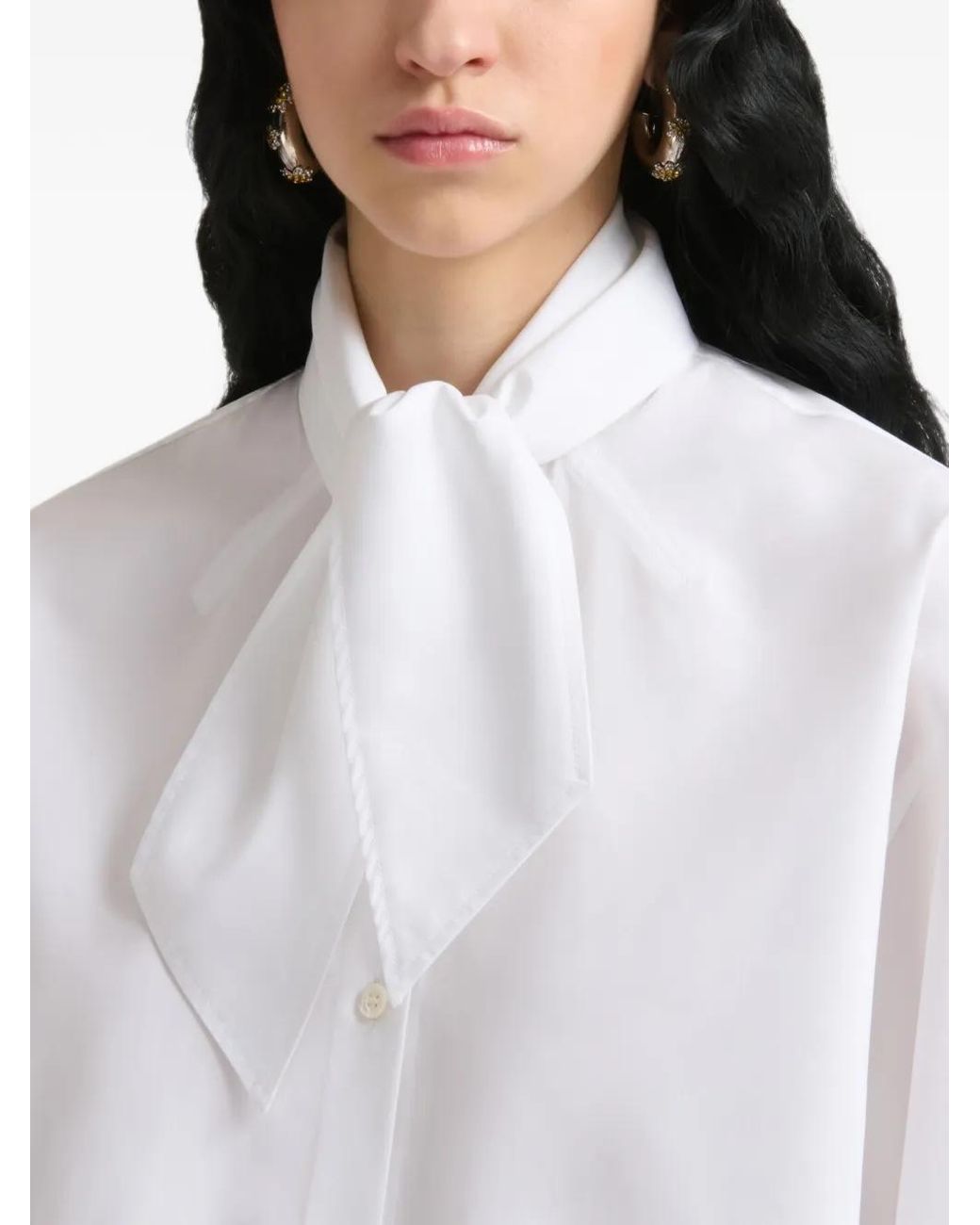Marni White Poplin Shirt With Neck Tie