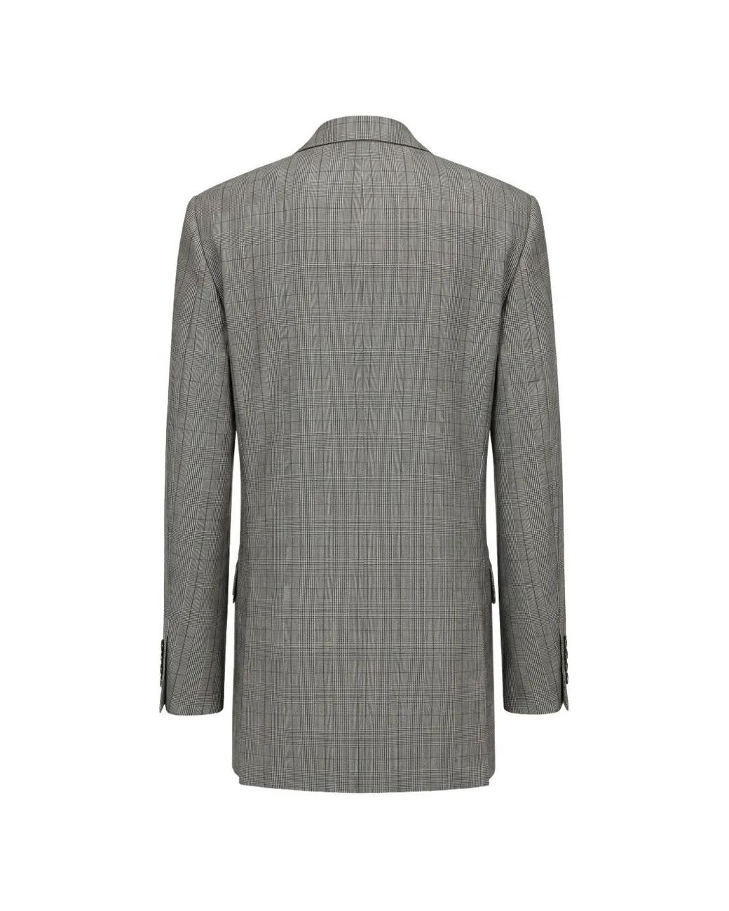 Situationist Gray Blazer Croisé À Carreaux