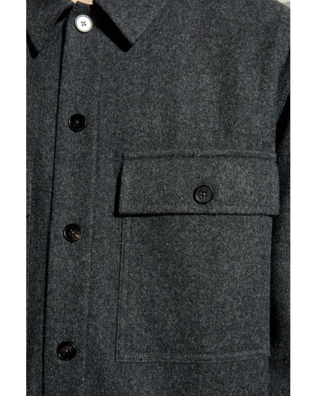 Jil Sander Gray Virgin-Wool Shirt for men