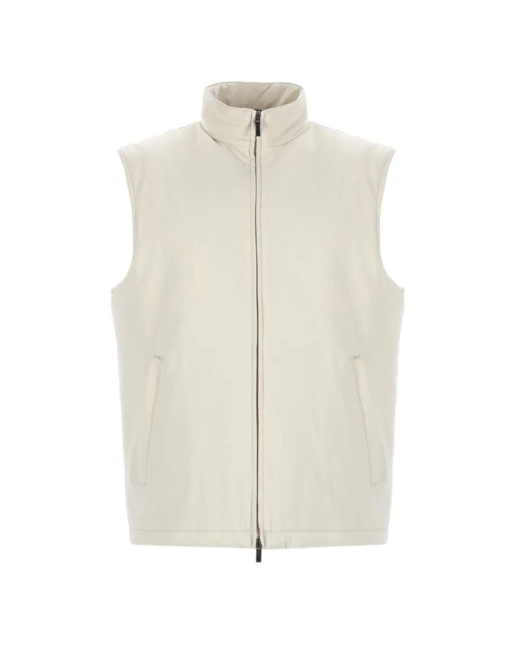 Fay White Zip-Fastening Gilet for men