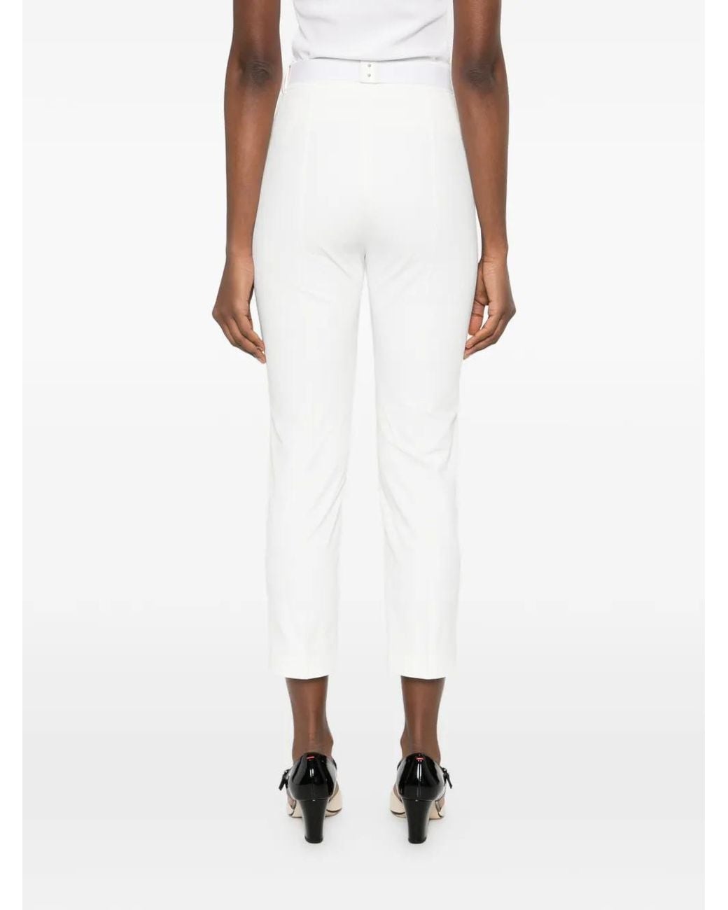 Elisabetta Franchi White Cropped Trousers