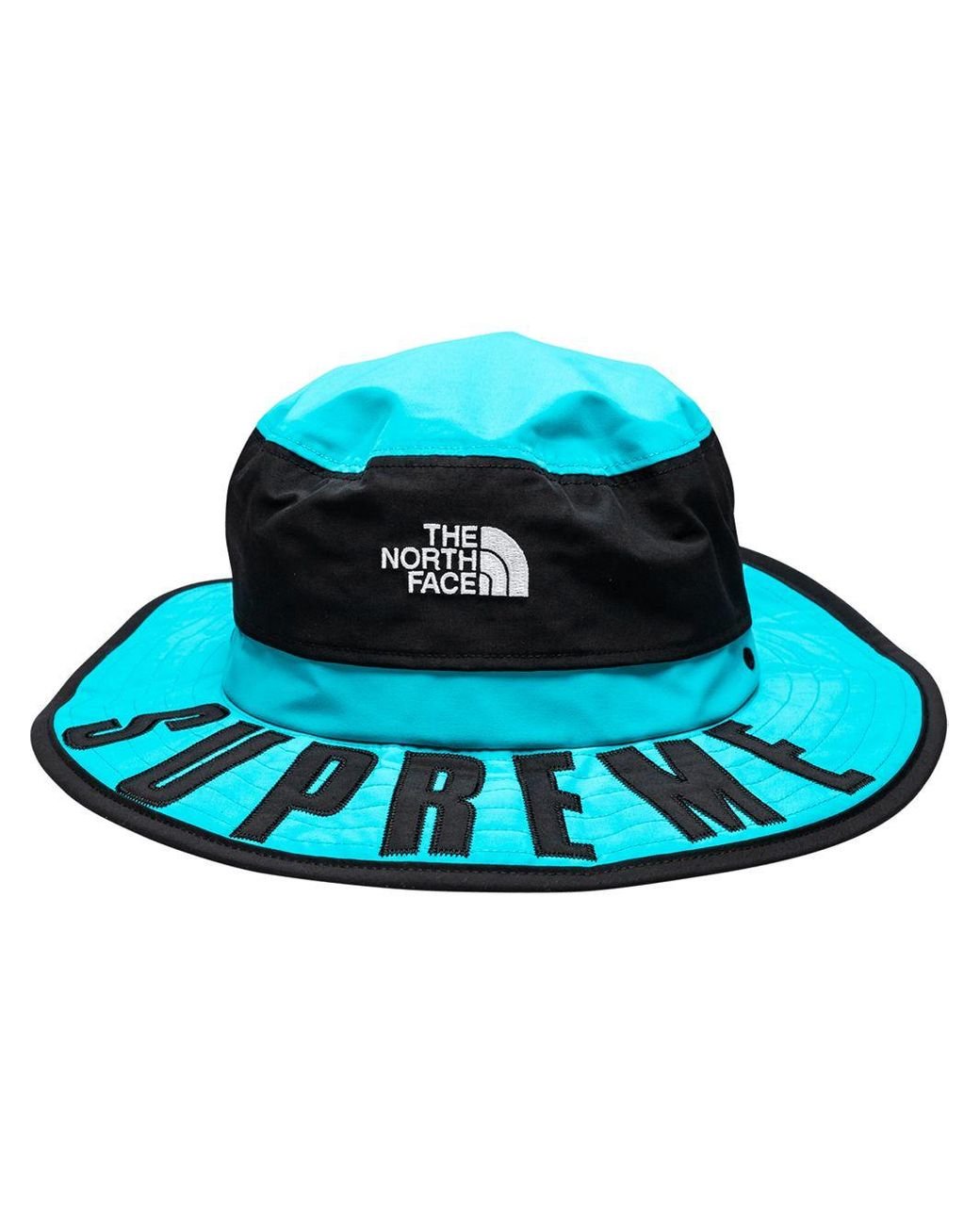 Supreme Logo Print Bucket Hat in Blue | Lyst