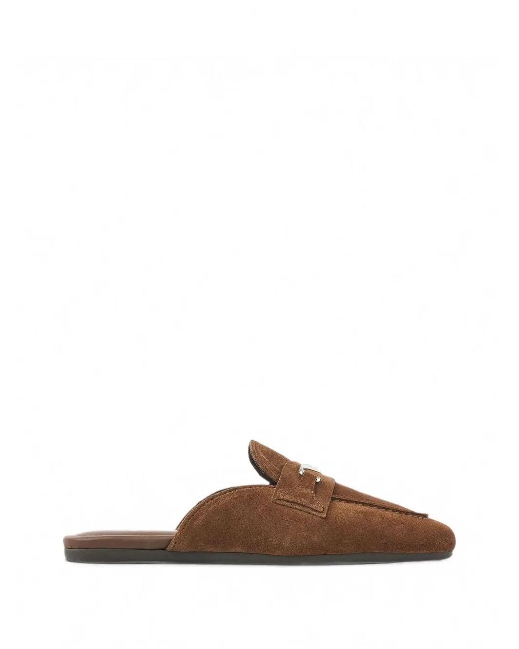 Nubikk Brown Joan Logo-Plaque Suede Slippers