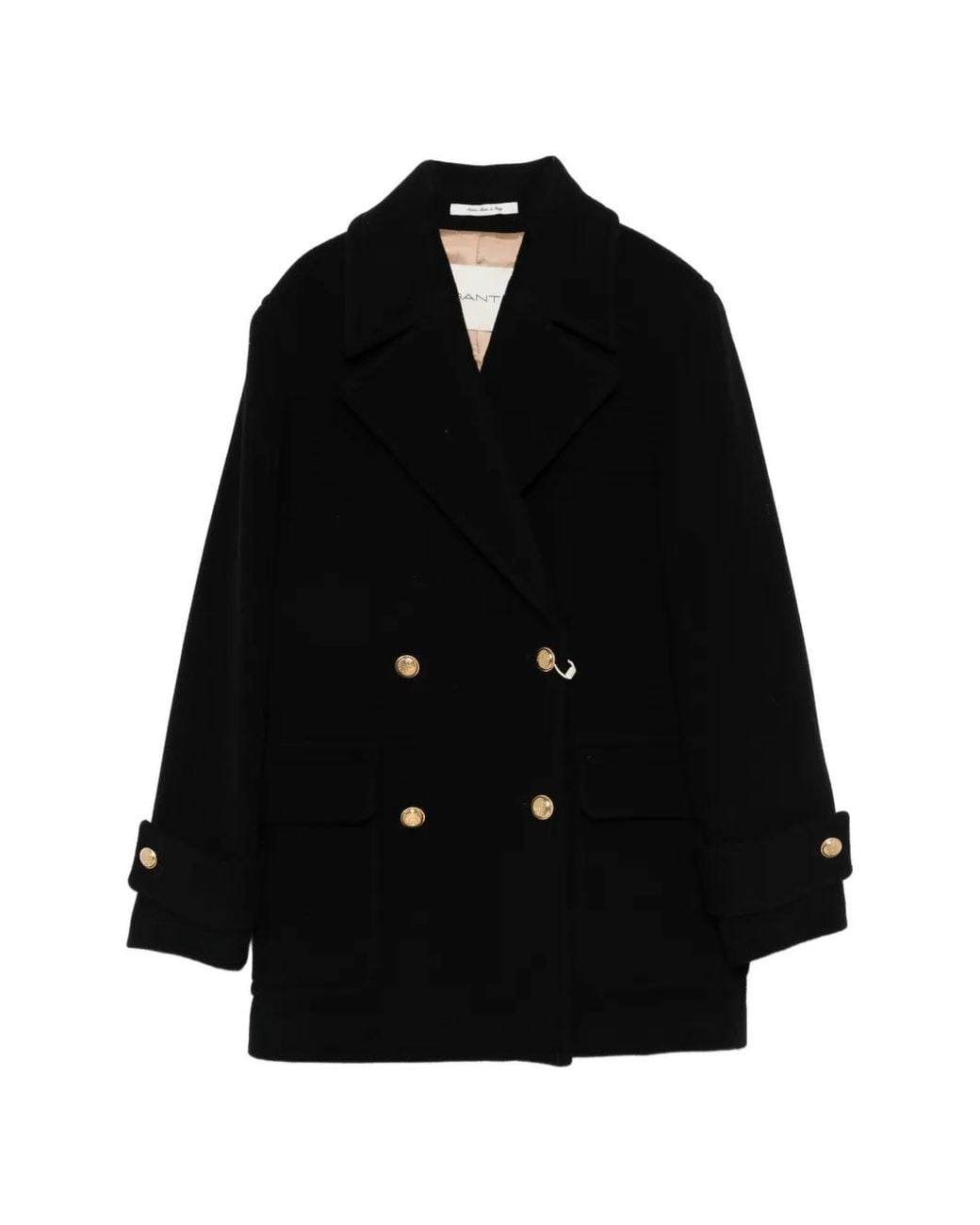 Gant Black Notch-Lapels Peacoat