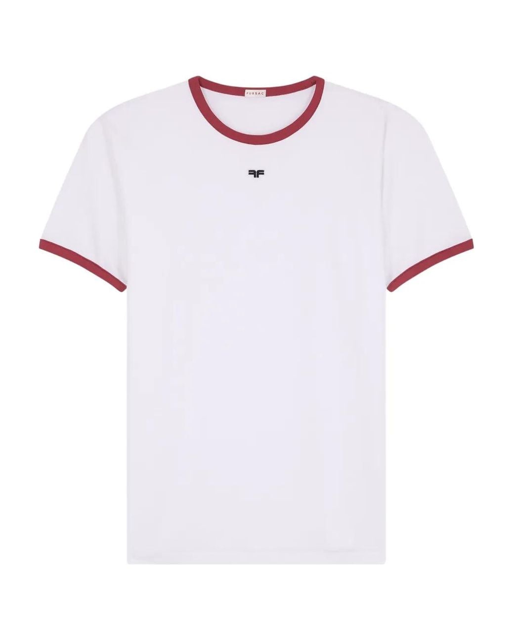 Fursac White Contrast-Trim Cotton T-Shirt for men