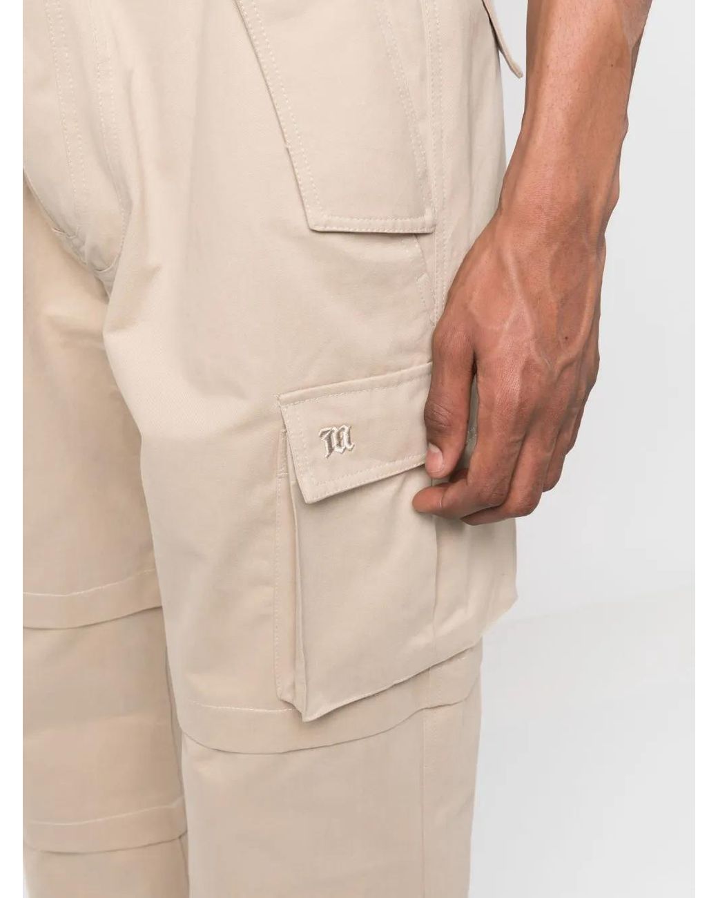 M I S B H V Natural Straight-Leg Cargo Trousers for men