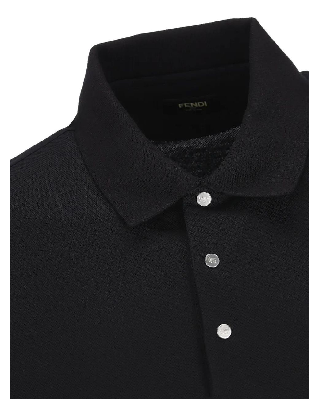 Fendi Black Polo Shirt With Logo for men