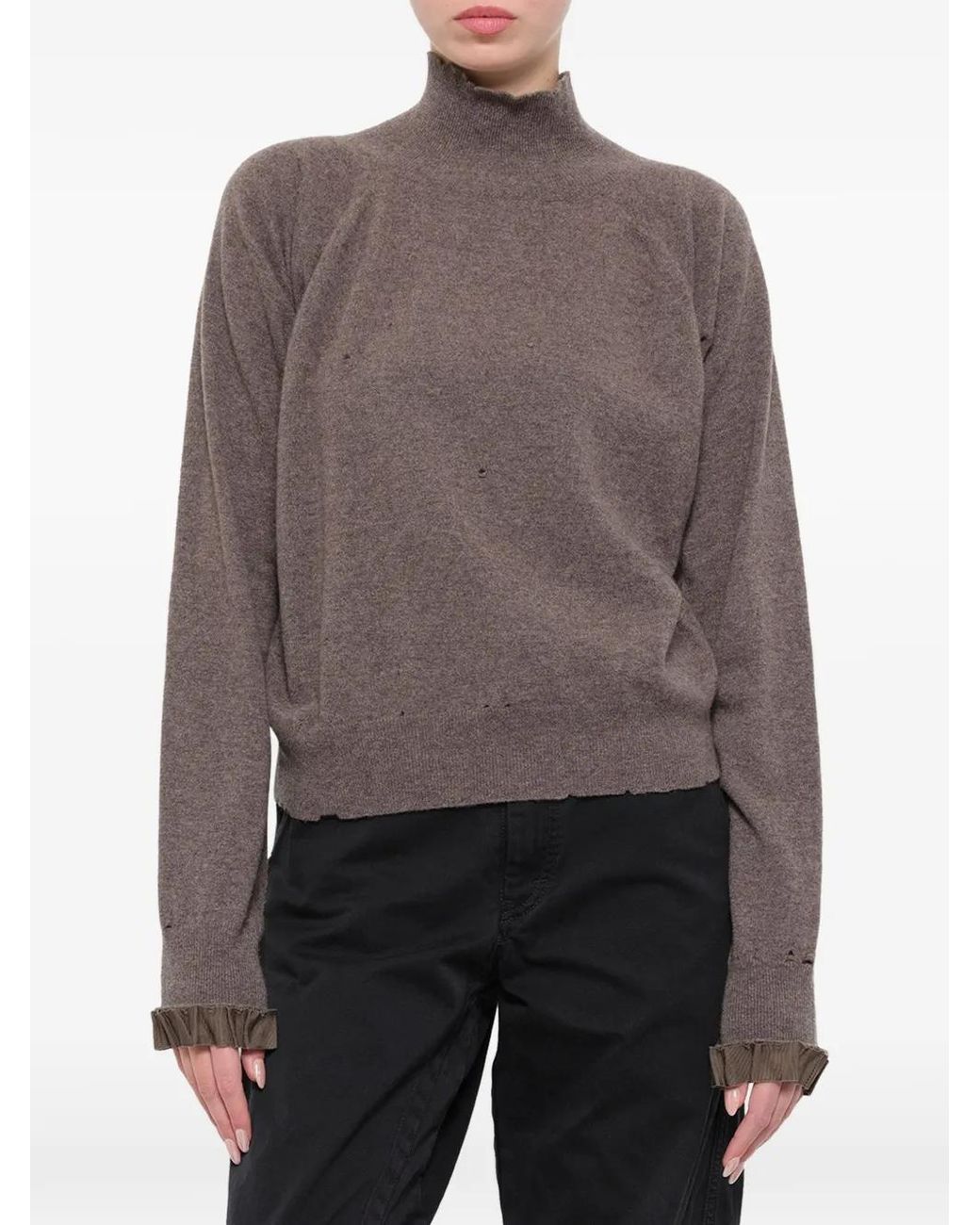 Maison Margiela Brown Lived-In Knitwear Turtleneck
