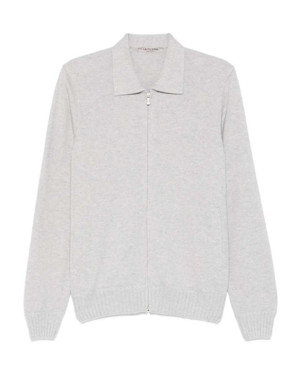 Fileria White Cashmere Collar Cardigan for men