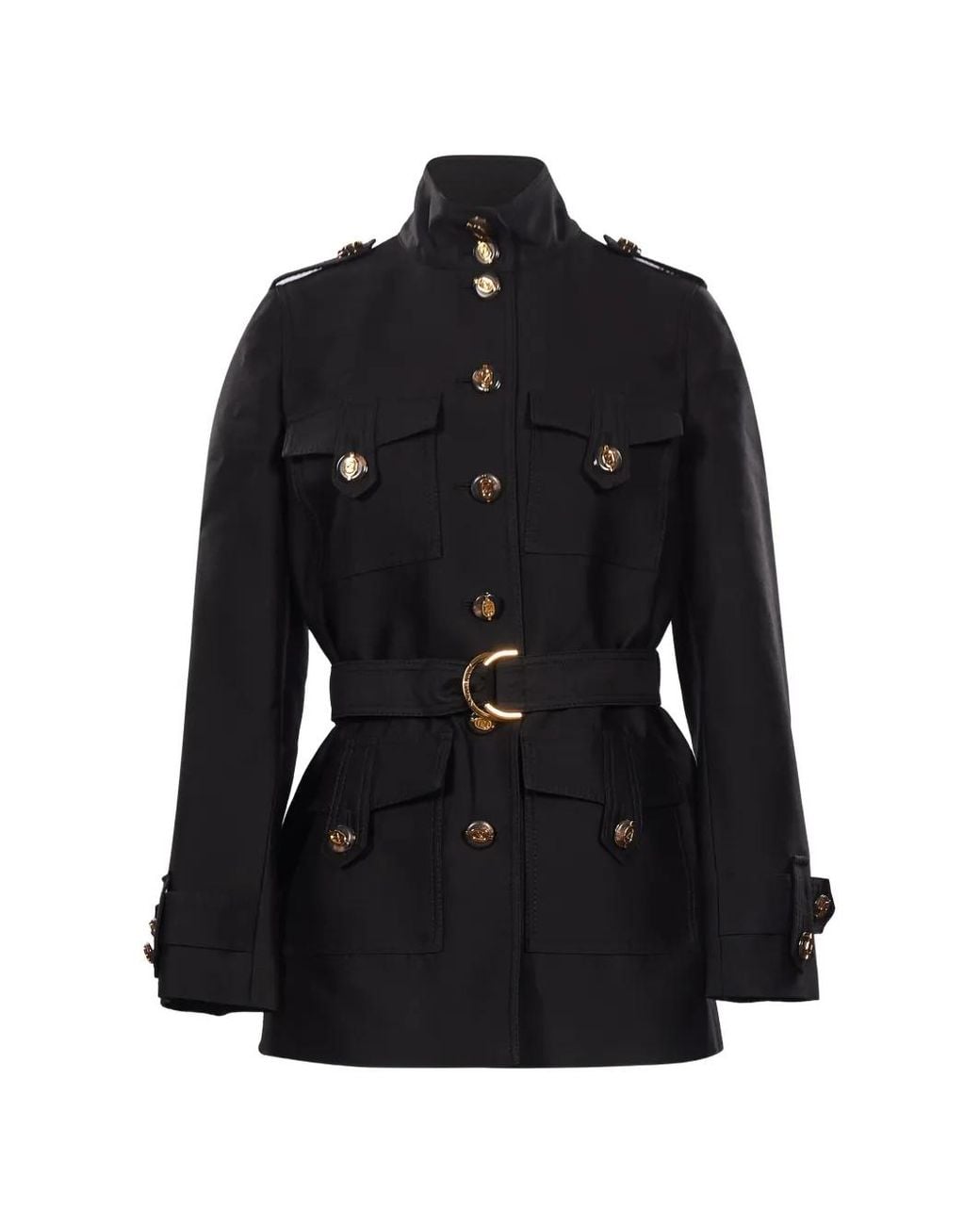 Zimmermann Black Veste Boutonnée Valiant À Taille Ceinturée