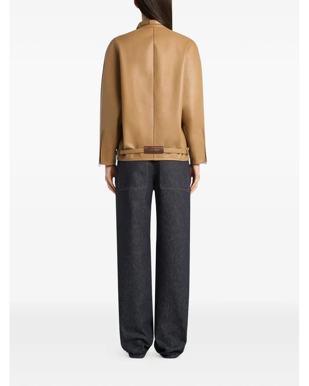 Courreges Natural Circle Edge Cut-Out Bomber Jacket