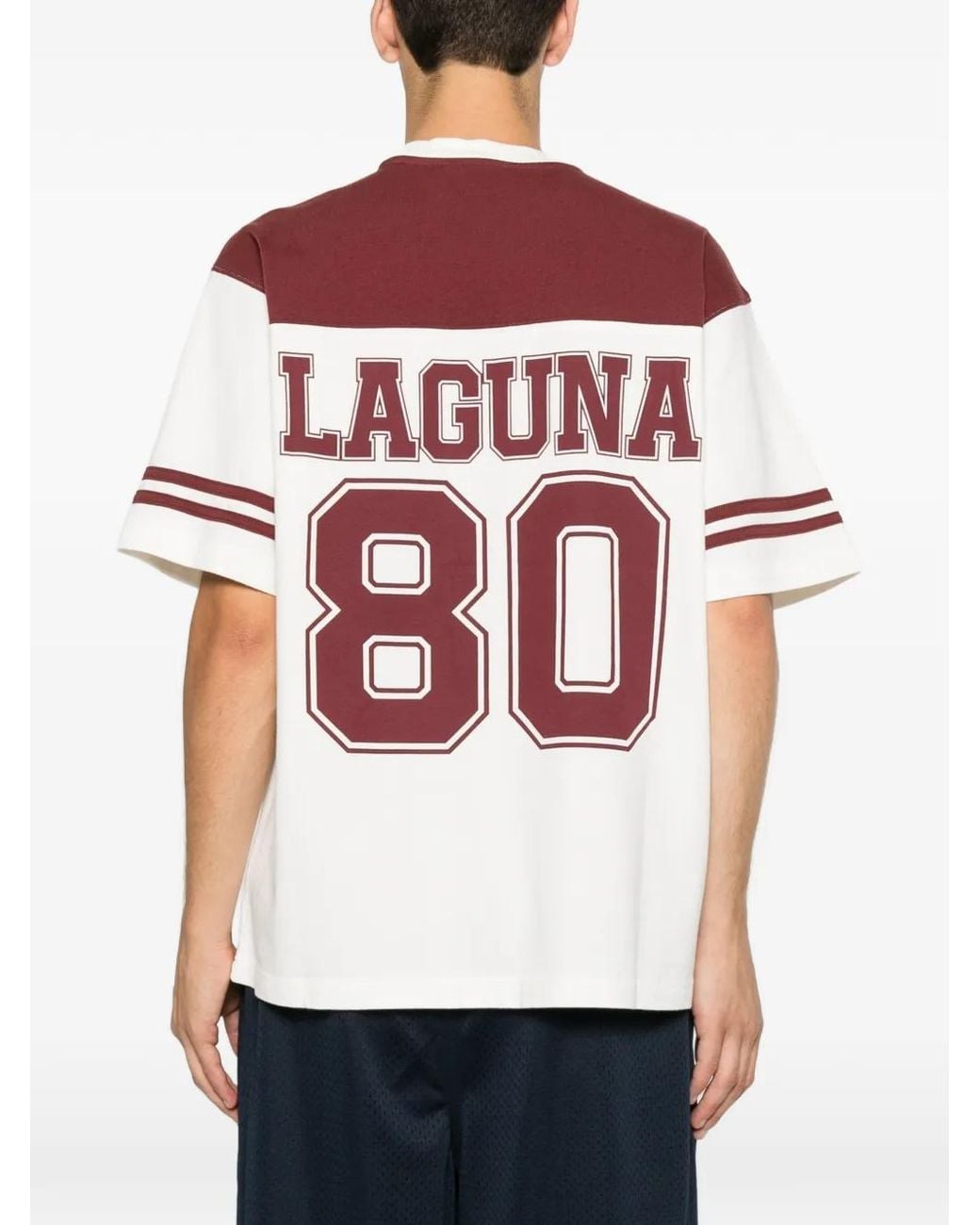 Stussy Pink Laguna Logo-Print Panelled T-Shirt