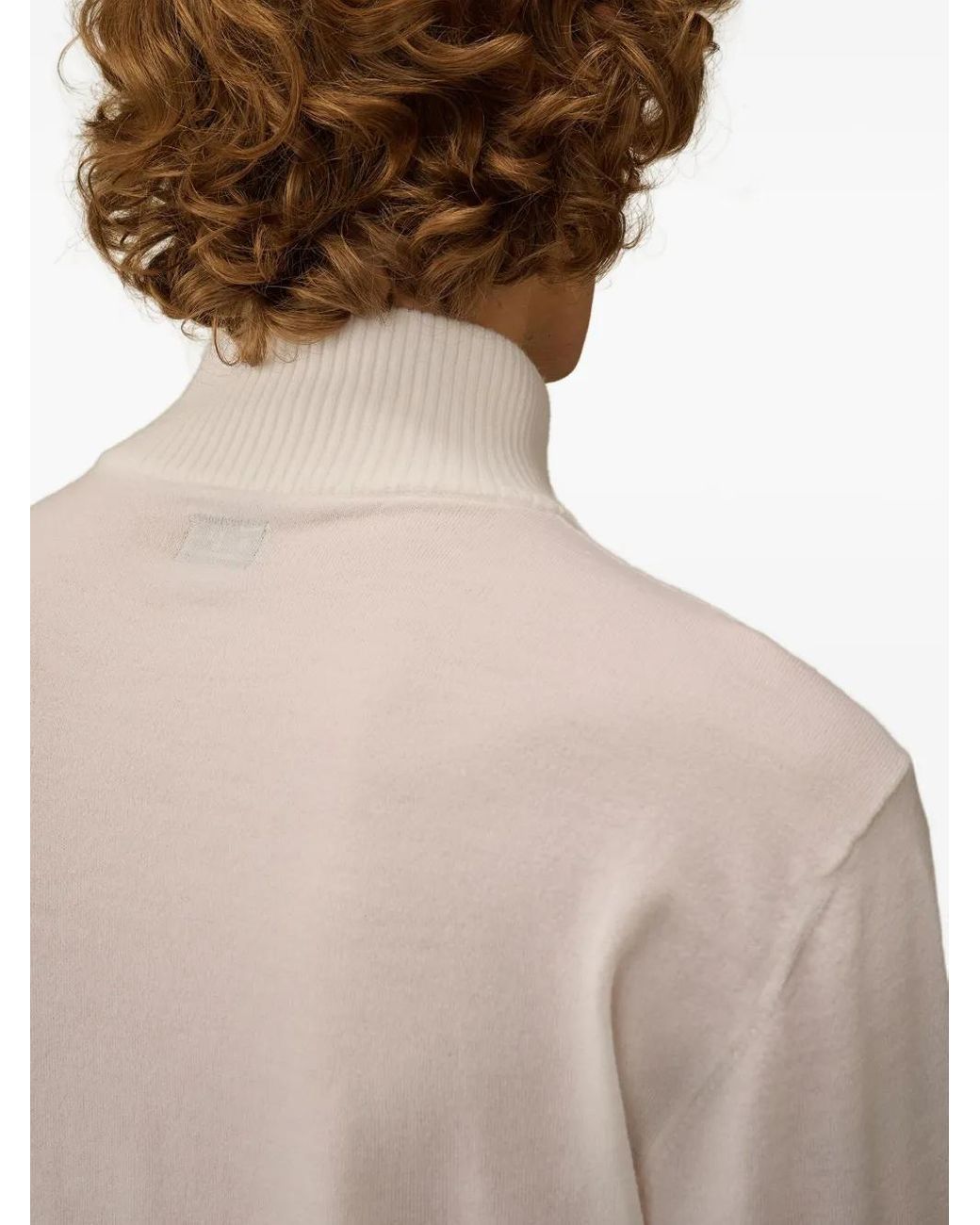 C P Company Natural Half-Zip Lens-Pocket Sweater for men