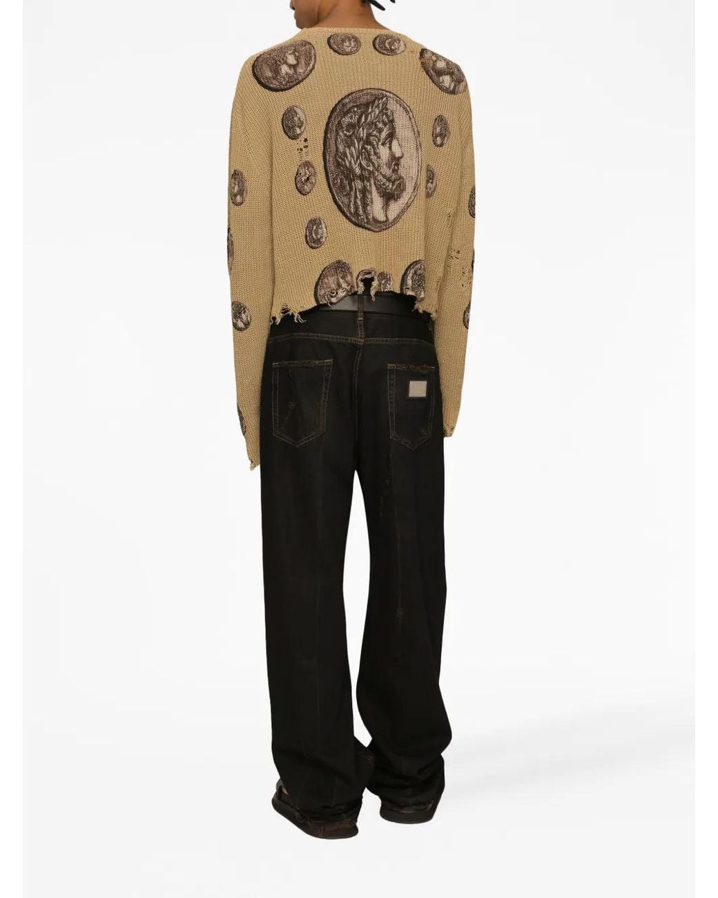 Dolce & Gabbana Black Straight-Leg Cotton Trousers for men