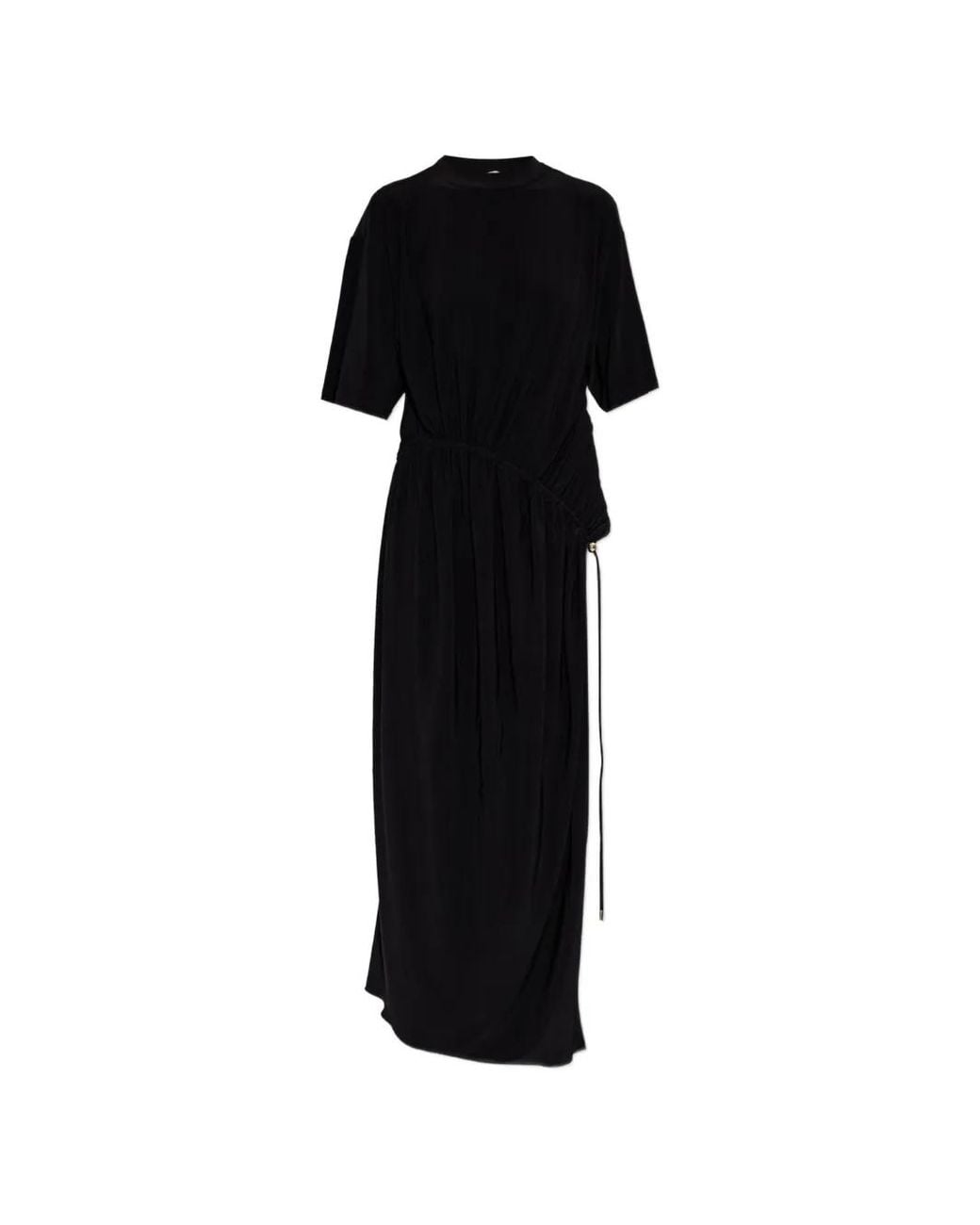 Sportmax Black Geranio Gathered Asymmetric Top