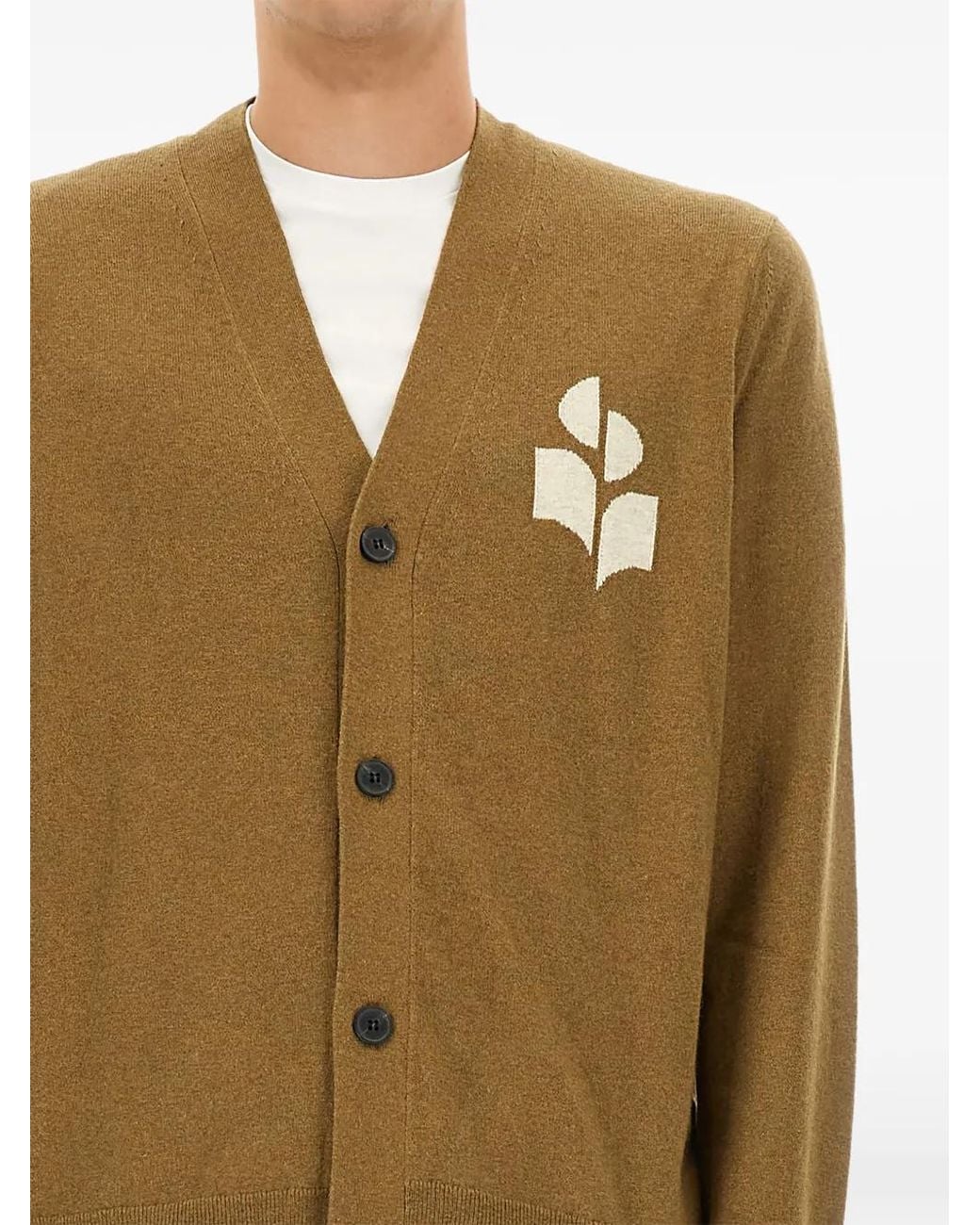 Isabel Marant Natural Logo Button Cardigan for men