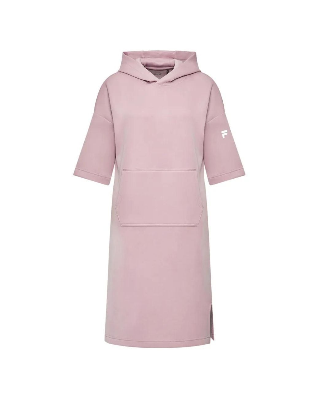 Fila Pink Boxy-Fit Hooded Mini Dress