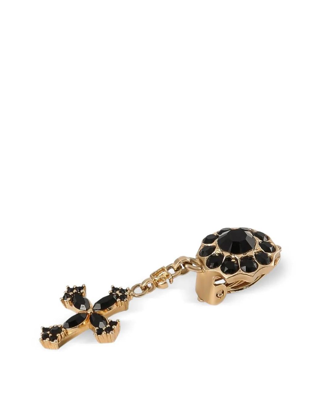 Dolce & Gabbana Black Rhinestone Drop Earrings