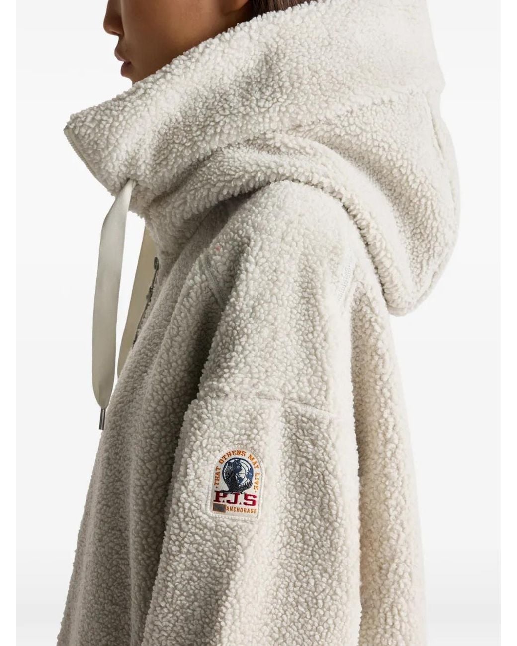 Parajumpers White Noelle Fleece Zip-Up Hoodie