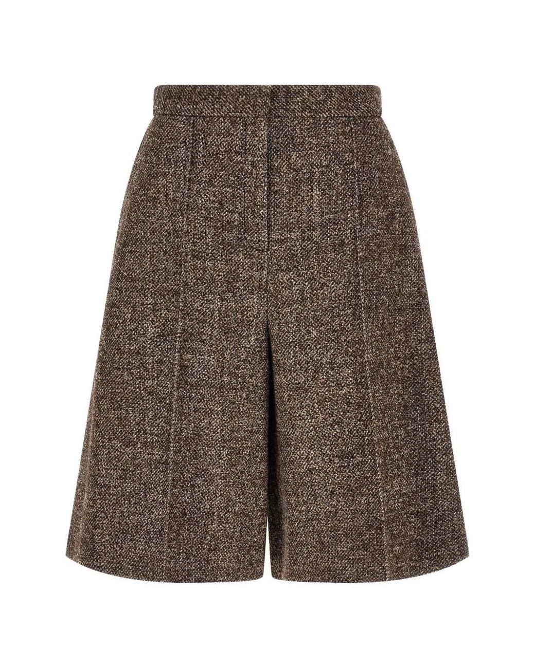 Agnona Brown Amanda Melange-Texture Bermuda Shorts