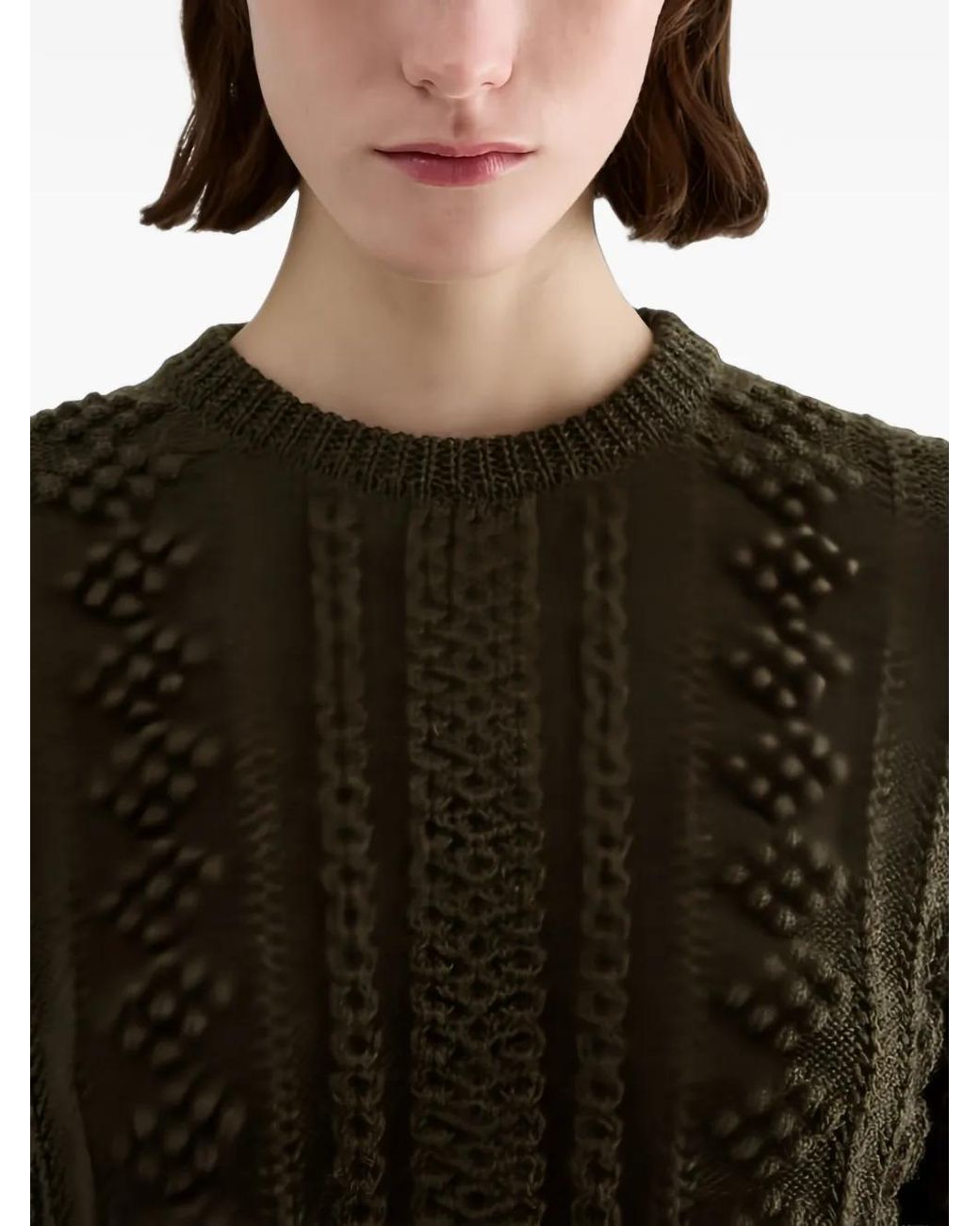 Jil Sander Green Pull À Manches Longues