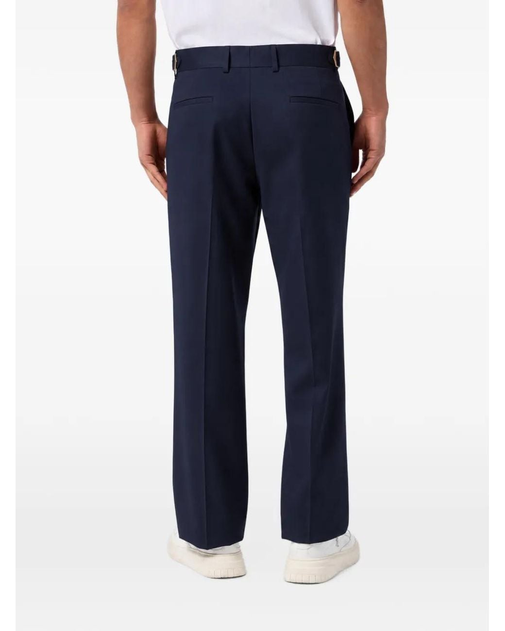 Billionaire Blue Pleated Gabardine Trousers for men