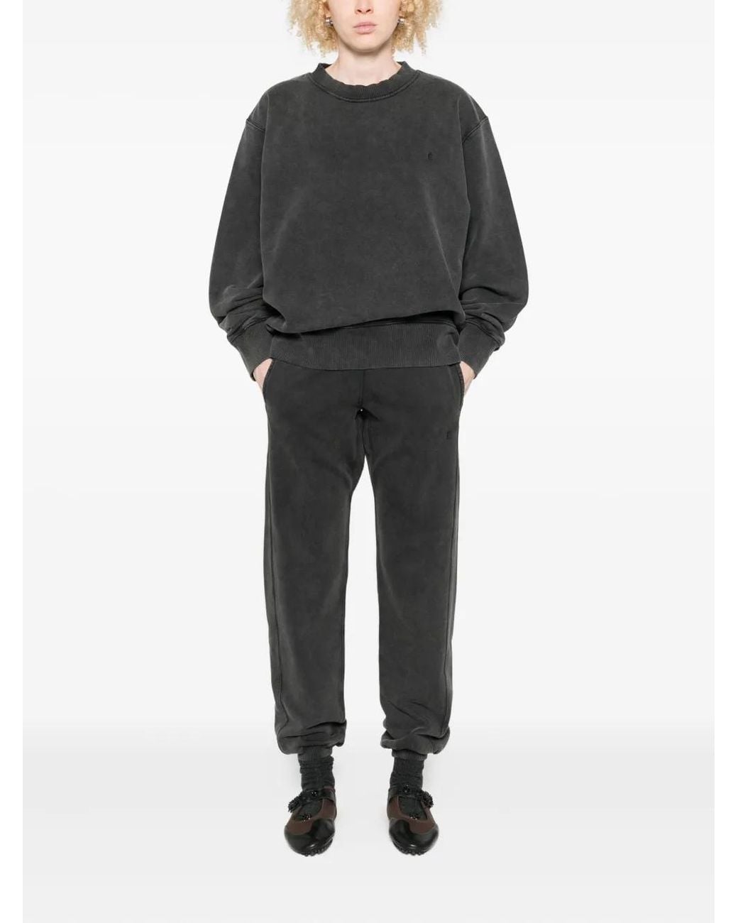 Etudes Studio Black É Crew-Neck Washed-Effect Sweatshirt for men